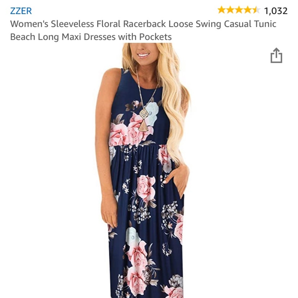 3/$20 Sleeveless Floral Racerback Maxi Dress - Picture 3 of 3